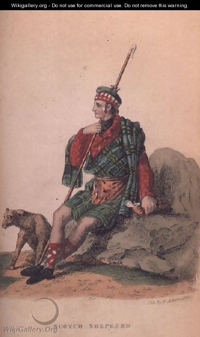 The Scotch Shepherd from Ackermanns World in Miniature - (after) Shoberl, Frederic