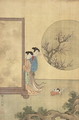 Two Girls Behind a Screen - Fu Chuiu Ying Shih