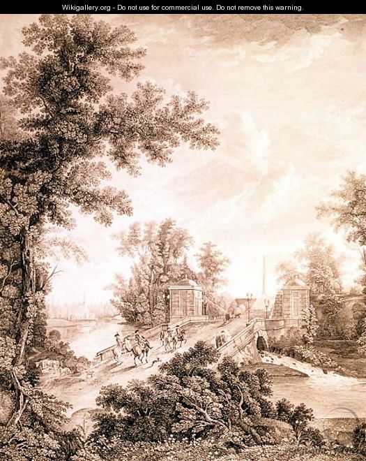 View of the Connetable Obelisk in Gatchina, engraved by Ivan Dmitrievich Telegin b.1779, c.1800 - Semen Fedorovich Shchedrin