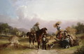 Harvesters Greeting Two Travellers - William Joseph Shayer