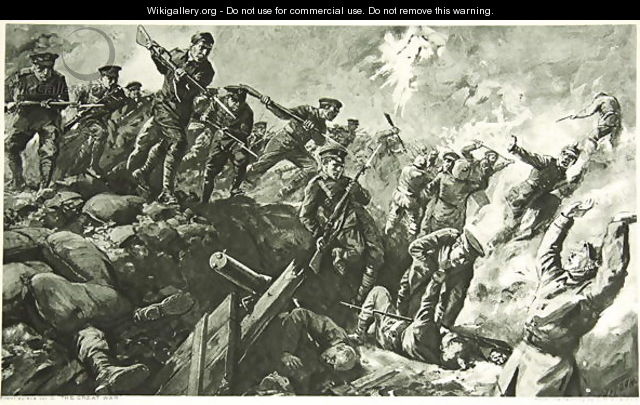 The Capture of the German trenches at Neuve Chapelle - Charles Mills Sheldon