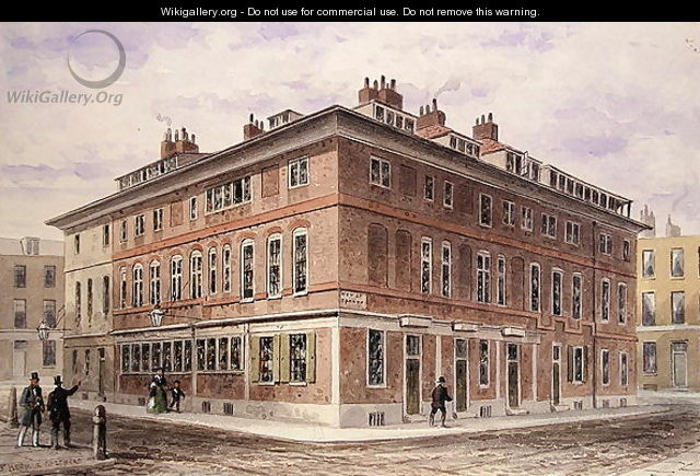 Old House in New Street Square, bequethed by Agar Harding to the Goldsmiths Company, pulled down in 1852 - Thomas Hosmer Shepherd