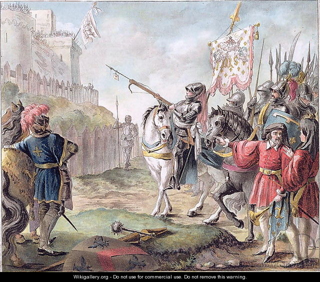 Joan of Arc 1412-31 Orders the English to Leave France, engraved by Louis Roger, 1787 - Antoine Louis Francois Sergent-Marceau