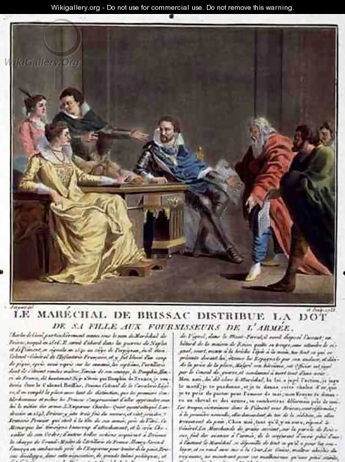 The Fieldmarshal of Brissac Distributes the Dowry of his Daughter to the Quartermasters of the Army, 1788 - Antoine Louis Francois Sergent-Marceau
