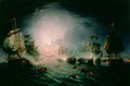 The Blowing up of the French Commanders Ship LOrient at the Battle of the Nile, 1798 - John Thomas Serres