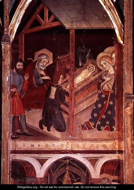 The Adoration of the Shepherds, panel from the altarpiece of Sigena, 1375 - Hermanos Serra