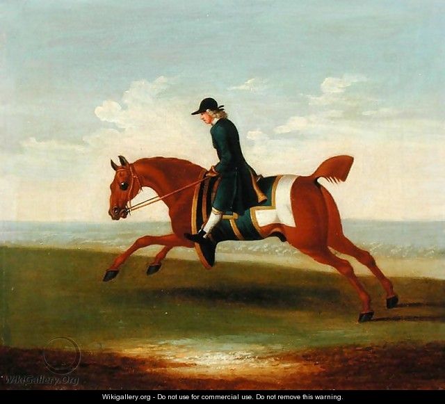 Chestnut Racehorse Exercised by a Trainer in a Blue Coat - James Seymour