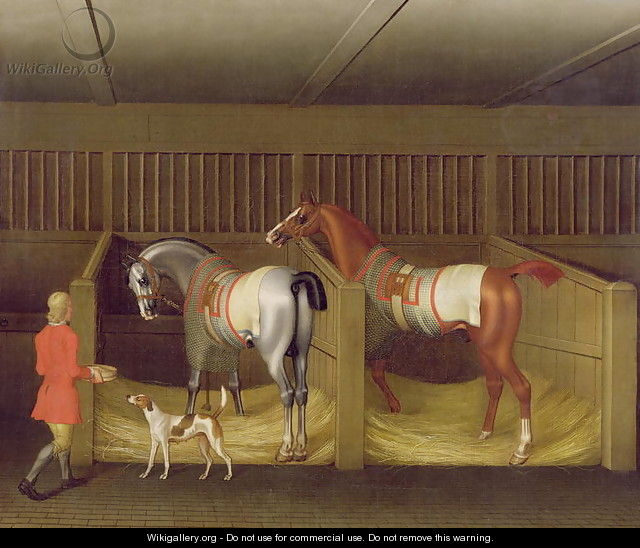 The Stables and Two Famous Running Horses belonging to His Grace, the Duke of Bolton, 1747 - James Seymour The Stables and Two Famous Running Horses belonging to His Grace, the Duke of Bolton, 1747 - James Seymour