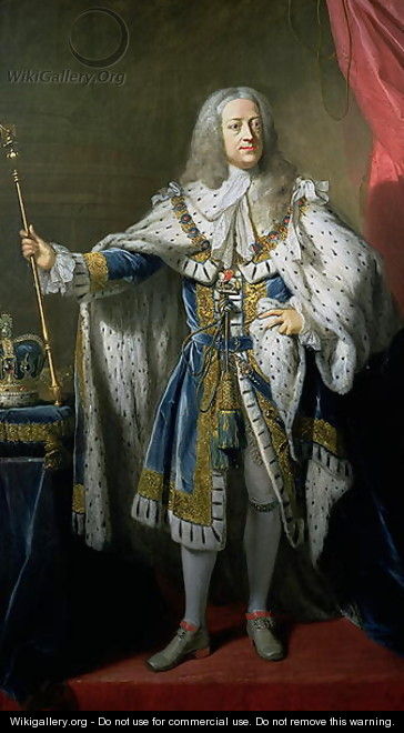 Portrait of George II 1683-1760 in Garter robes, 1748 - John Shackleton