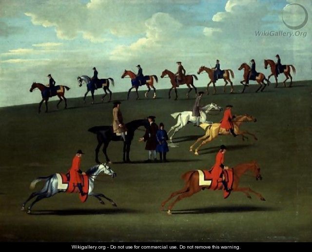 Race Horses exercising in a landscape - James Seymour