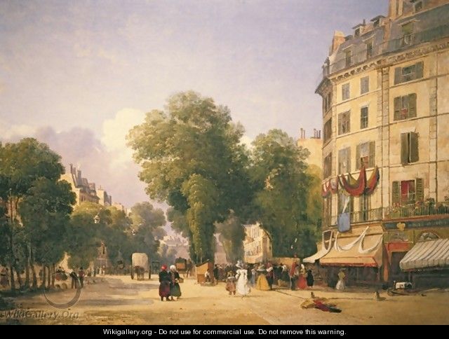 Boulevard des Capucines on the Corner of Rue de la Paix now Place de lOpera, Paris, 1829 - Colet Robert Stanley