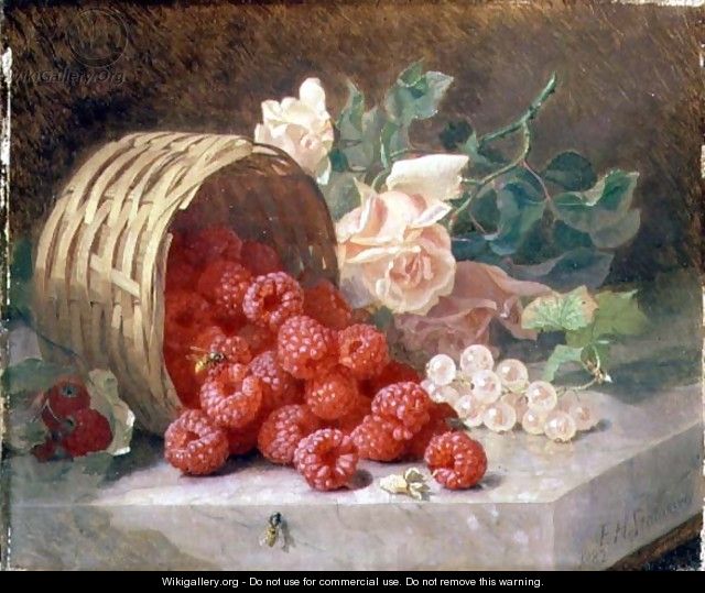 Overturned Basket with Raspberries and White Currants, 1882 - Eloise Harriet Stannard
