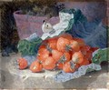 Strawberries in a Cabbage Leaf with a Flower Pot Behind, 1881 - Eloise Harriet Stannard