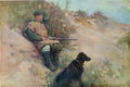 The Flight Shooter, illustration from Wildfowl and Waders - Frank Southgate