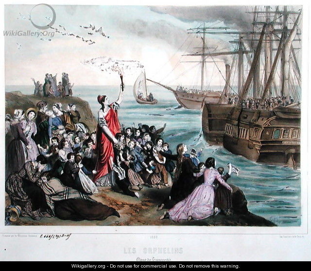 Bidding farewell to men sent into exile, 1850 - Frederic Sorrieu