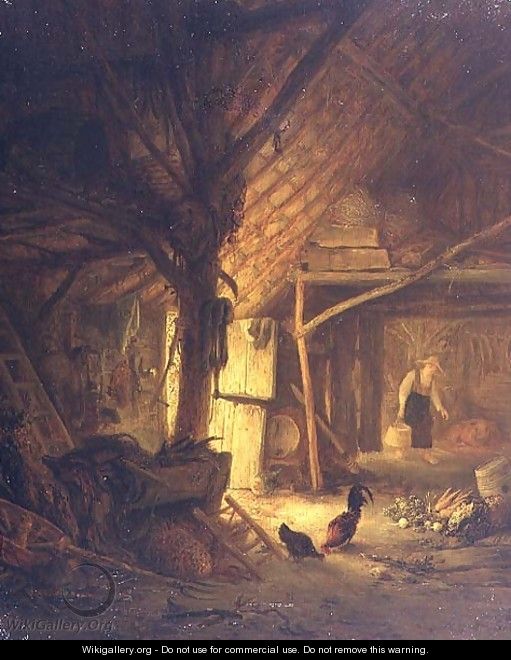 The Interior of a Barn - Hendrick Maertensz. Sorch (see Sorgh)