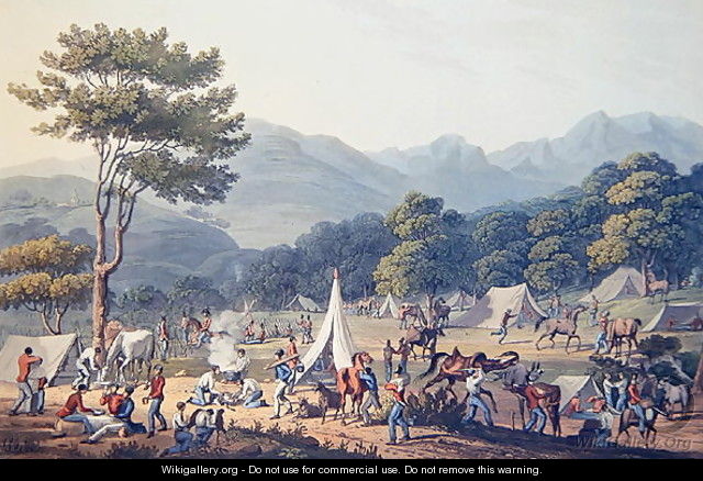 Troops Bivouacked near Villa Velha, engraved by C. Turner, 19th May 1811 - Thomas Staunton St. Clair