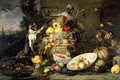 Three Monkeys Stealing Fruit - Frans Snyders