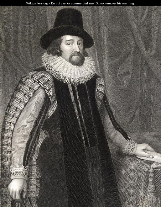 Portrait of Francis Bacon 1561-1626 Viscount St Albans, from Lodges British Portraits, 1823 - Paulus Van Somer
