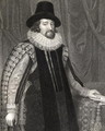 Portrait of Francis Bacon 1561-1626 Viscount St Albans, from Lodges British Portraits, 1823 - Paulus Van Somer