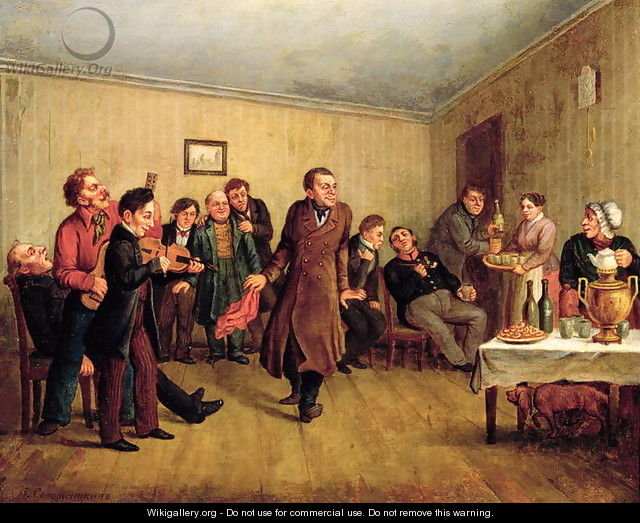 A merchants evening party - Leonid Ivanovich Solomatkin