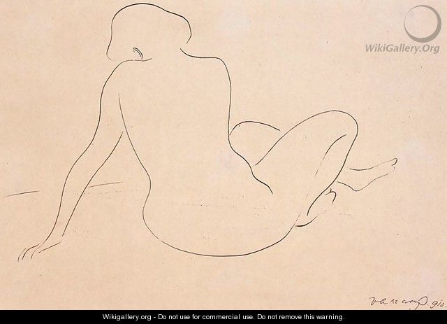 Seated Nude Viewed from Behind 1910 - Janos Vaszary