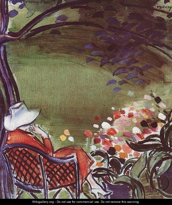 Woman Sitting in the Garden c. 1930 - Janos Vaszary
