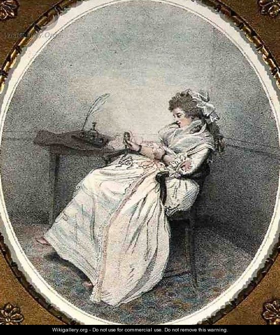 Contemplating the Miniature, engraved and pub. by the artist, 1785 - John Raphael Smith