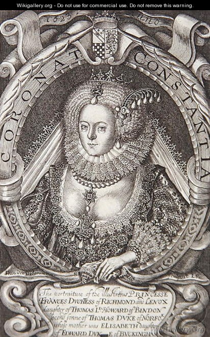 Frances, Duchess of Richmond 1578-1639 from Generall Historie of Virginia, 1624 - John Smith