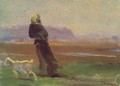 Woman with Goat c. 1910 - Janos Tornyai