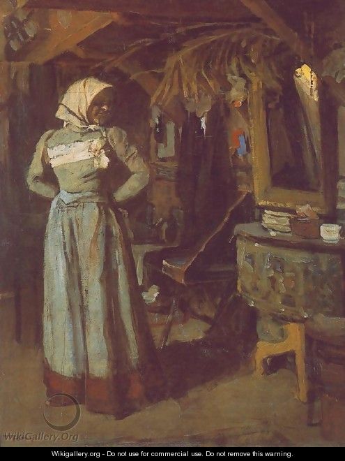 Young Woman in the Atelier 1904 - Janos Tornyai