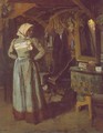 Young Woman in the Atelier 1904 - Janos Tornyai