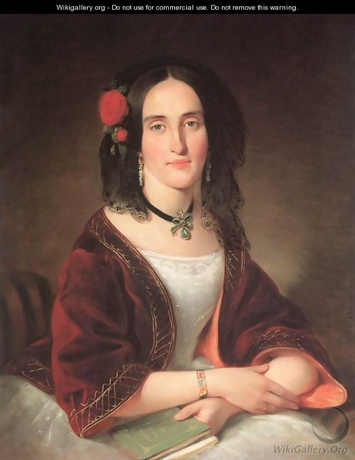 Portrait of Ms. Istvanne Giergl nee Margit Lockheimer 1843 - Albert Tikos