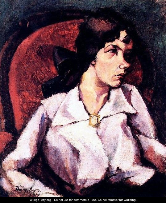 Portrait of a Woman Magda Leopold 1914 - Lajos Tihanyi