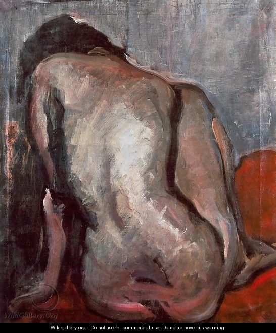 Sitting Nude from the Back 1919 - Janos Tornyai