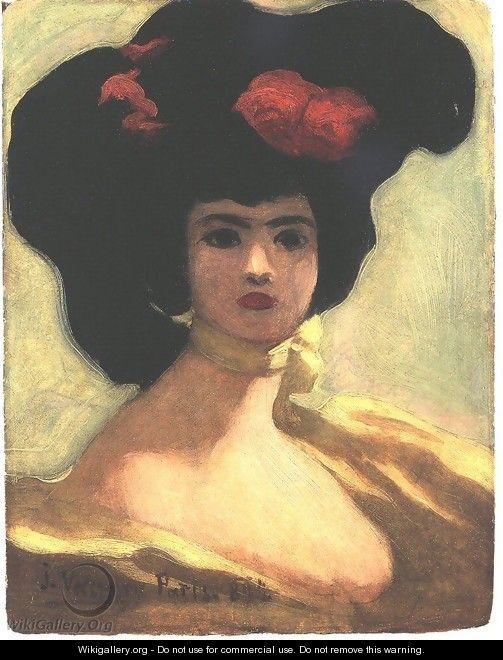 Woman of Black Hat 1894 - Janos Vaszary