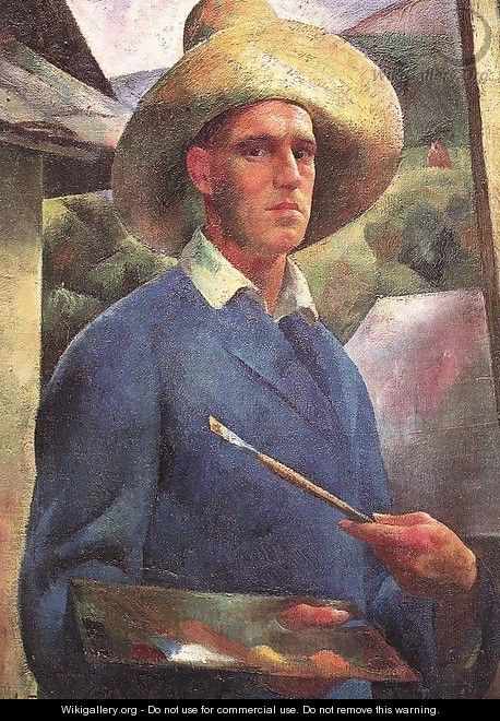 Self-Portrait with Hat The Painter at Work 1925 - Karoly Patko