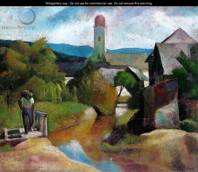 View of Nagybanya 1924 - Karoly Patko