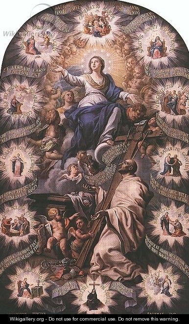 Saint Bernard before Mary 1725 - Girolamo Pesce