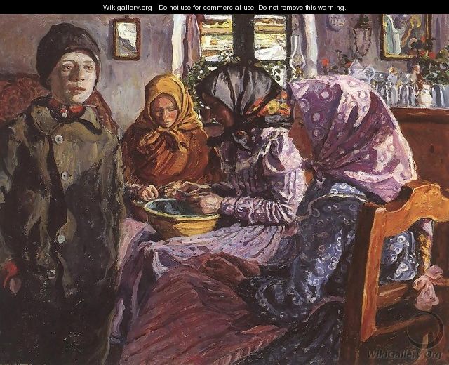 Women Husking Pea 1906 - Izsak Perlmutter