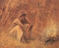 Peasant Resting by the Fire c. 1913 - Laszlo Mednyanszky