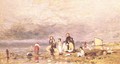 Lake Balaton with Bathing Peasant Children c. 1885 - Geza Meszoly
