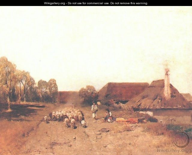 Flock of Sheep c. 1883 - Geza Meszoly