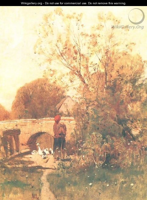 Gooseherd Girl c. 1880 - Geza Meszoly