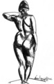 Female Nude Standing Backwards 1916 - Jozsef Nemes Lamperth