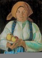 Young Woman Holding Apples 1934 - Istvan Nagy