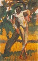 Nude Boy Leaning against a Tree 1911 - Karoly Kernstok