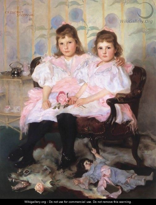 Double Portrait of Erzsebet and Stefanie 1896 - Fulop Elek Laszlo