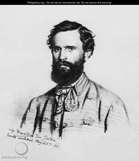Portrait of Soma Orlai Petrics 1861 - Jozsef Marastoni