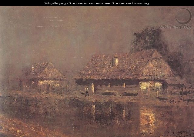 Houses by the River after 1898 - Laszlo Mednyanszky